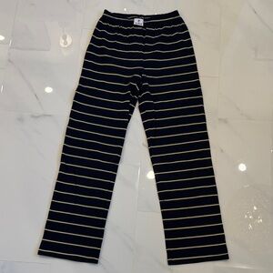 Parke Striped Boxer Pajama Pants Navy Yellow Green XS